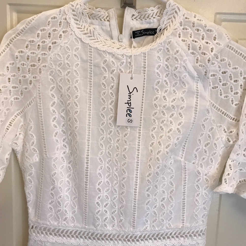 White cute eyelet dress